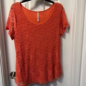 Coral Lace Blouse